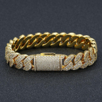 Meeste Tsirkooniumiga K&auml;ev&otilde;ru Inkrusteeritud Teemantidega, Roostevabast Terasest Kuup Tsirkooniumiga K&auml;eehe Meestele, Hip Hop Luksuslik K&auml;ev&otilde;ru Kingitus Talle bracelet 7 inches (length 17.78cm)
