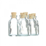 5 mini bouteilles en verre 6 cm avec bouchon li&egrave;ge puhas