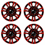 15-tollised autorataste trimmikatted enamiku terasest rauast rummude jaoks, l&auml;ikiv punane ABS 15-tolline auto tuuningratta rummude kate 4 tk/komplekt 15inch must