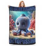 Blueberrinni Octopussini Itaalia Ajum&auml;daniku Meem Pl&uuml;&uuml;sist Tekid Flanellist Visketekk Diivani Voodi jaoks Super Soe Voodikate Kingiidee 30x40in