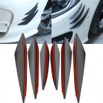 4/6pcs Universal Fit car Front Bumper Lip Diffuser Splitter Fins Body Spoiler Canards Chin Car Tuning Canard Carbon Fiber 4PCS Black