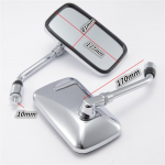 Universaalne ristk&uuml;lik metallvarras ABS kest Mootorratta tahavaatepeeglid 10 mm kroom Honda Yamaha Suzuki jaoks