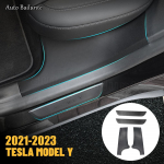 For Tesla Model Y Car Protection Cover Rear Door sill Anti Kick Plate Interior Decoration Tuning 2pcsFdi