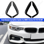 Spoiler de l&aacute;bios dianteiro jaoks BMW S&eacute;rie 4, F32, F33, F36, M Esporte, 2014-, ABS, preto, guarni&ccedil;&atilde;o de luz de nevoeiro, Carbon Look
