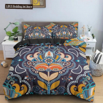 Vintage Boheemlaslik &Uuml;hekordne Kuningas Kuninganna Suuruse Voodipesukomplektid Boho Mandala Tepitud Tekk Tekk Voodikate Padjap&uuml;&uuml;riga Voodiriided EU single(135x200cm)