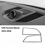 For Porsche Macan 2015-2018 Carbon Fiber Car trument Screen Left Right Air Outlet Trim Frame Interior Decoration Sticker must