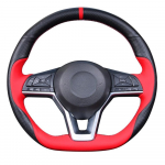Hand Stitched non-slip black red Leather Car Steering Wheel Cover For Nissan X-Trail Qashqai Rogue (Sport) 2017- 3