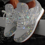 Naiste mood Crystal Bling N&ouml;&ouml;riga vabaajajalatsid Tossud Jalutusjalatsid 39 lahe must v&auml;rv