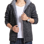 Meeste fliisist silmkoeline kampsun, voodriga talvine soe kapuutsiga kampsun mantel jakk XL black