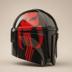 Punane Must Sci-Fi Mandalorian-stiilis kiiver Kantav Cosplay kiiver T&auml;hes&otilde;dalase inspireeritud soomus