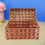 Kristallist Ehtekarp K&auml;ev&otilde;rud Kaelakeed Pisiasjade Korraldaja Peen Kaasaskantav Konteiner koos roosa kuldne v&auml;rv