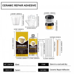 Toiduohutu portselani paranduskomplekt Prao ja kildude liim N&otilde;udepesumasinas pestav keraamiline liim Kausside, taldrikute, kruuside, koduseks kasutamiseks