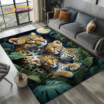 Karm Tiiger L&otilde;vi Leopard Metsloom Loom Loodus Cartoon Vaip Vaipkatt Elutuppa Magamistuppa Diivani Kaunistuseks, Libisemisvastane P&otilde;randamatt 100x120cm( 39x47in ) gray