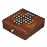 Lauam&auml;ng Solitaire Metallkuulid Helmed Hoiukarbiga Solitaire Puidust Hiina M&auml;ng