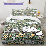 Simon's Cat Muster Voodipesu, Tekikomplekt Tekikate Padjap&uuml;&uuml;r Kodu S&uuml;nnip&auml;evakingitus (1 * tekikott + 2 * padjap&uuml;&uuml;ri, ilma s&uuml;damikuta) 135x200cm