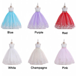 T&uuml;drukute printsesskleit Elegantne pulma-s&uuml;nnip&auml;evakleit balli&otilde;htu kleit, valge esimese p&uuml;ha &otilde;htus&ouml;&ouml;maaja pidulik pitskleit t&uuml;drukutele 170cm