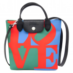 Longchamp X Robert Indiana koost&ouml;&ouml; Indiana seeria Armastuse n&ouml;&ouml;pkinnitusega L&otilde;uendi ja nahast &otilde;lakott/crossbody kott Naiste k&auml;ekotid 10227BBA545 Basic Set (Bag)