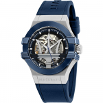 Maserati Potenza Sinine Silikoon/Kumm Meeste Mehaaniline Automaatne Kell R8821108028 sinine