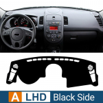 For Kia Soul AM 2009 2010 2011 2012 2013 Car Dashboard Cover Mat Anti-UV Non-Slip Pad Dash Board trument Carpet Accessories A Black side LHD