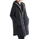 Naiste puuvillane jope kapuutsiga paks pl&uuml;&uuml;sis voodriga pikad varrukad &uuml;herealised k&uuml;ljetaskutega tuulekindlad hoia soojas keskmise pikkusega igap&auml;evane v&auml;limantel XL must