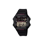Casio Noortesarja Ruudukujuline sihver Digitaalne Moetrend Klassikaline Retro Ruudukujuline K&uuml;mneaastane Toide Veekindel P&otilde;rutuskindel Spordikell Meeste Kellad AE-1300WH-1A2 Regular Watch Box,Black Strap