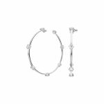 Swarovski Constella Suured Ringikujulised K&otilde;rvar&otilde;ngad &Uuml;mmarguse L&otilde;ikega Roodiumiga Pinnatud Naiste k&otilde;rvar&otilde;ngad Valge H&otilde;be 5638698 Box+Shopping Bag (Random Color)