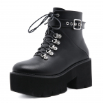 K&otilde;rge kontsaga Unisexi Lolita Punk Mood Gooti Creepers Kingad Halloweeni Kost&uuml;&uuml;mid Steampunk Poolsaapad 36 must