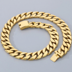 Meeste roostevabast terasest Kuuba l&uuml;likett kaelakee Hip Hop 20 mm laiusega k&ouml;is choker mehele Punk Rock Gooti t&auml;navamoe ehe kingitus 55CM kuld