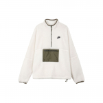 Nike Club Talvine Poollukuga Fliisjakk Valge Oliiviroheline DQ4881-133 XL