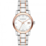 Burberry BU9127 H&otilde;bedase sihverplaadiga kahev&auml;rviline naiste k&auml;ekell 34mm h&otilde;be