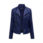Naiste stiilne kunstnahast jakk Klassikaline PU Moto Biker Fashion Zip Up vabaaja l&uuml;hike mantel &otilde;huke &uuml;ler&otilde;ivad retropaeltega S-4XL Plus Size S