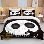 3D The Nightmare Before Christmas Tr&uuml;kitud Voodipesukomplekt 1 Tekikott 2 Padjap&uuml;&uuml;ri T&auml;iskasvanute ja Laste Voodipesukomplekt Mitu Suurust 135x200cm