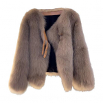 Auutmn Winter Lady Cardigan Coat karvane pl&uuml;&uuml;s pannal ja rihm Decor V kaelus pikad varrukad paksendatud &uuml;hev&auml;rviline kunstkarusnahast kootud kampsun jakk S