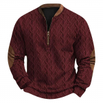 Meeste Retro Casual gradienttr&uuml;kiga kampsun S veini