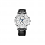 CITIZEN Eco-Drive Seeria Eco-Drive Raadio Valge sihverplaat Igavese kalendriga mehhanism Fotoenergia Kvarts Veisenahast rihm Meeste k&auml;ekell Valge sihverplaat AT8110-11A sinine