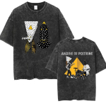 Vintage pestud Angine De Poitrine b&auml;ndi T-s&auml;rgid Meeste Naiste Punk Klassikaline Hip Hop L&uuml;hikeste varrukatega T-s&auml;rk Streetwear S