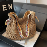 Moodne &otilde;lgkott suveks, k&auml;sitsi kootud, luksuslik, suure mahutavusega, &otilde;lakott, naiste &otilde;lekotid ja k&auml;ekotid, rotangist, boho kotid 37cm*12cm*30cm khaki