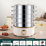 Kolmekihiline elektriline auruti: Multifunktsionaalne, Automaatne v&auml;ljal&uuml;litus, Suur mahtuvus, Taimer, Mitmekihiline kuum pott, Aurutuskorv toiduvalmistamiseks Stainless Steel Electric Steamer