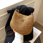 Yogodlnsi suvine rotangist &otilde;lgkott naistele kootud rannakott Bohemia stiilis Crossbody kott Puhkuse &otilde;lakotid 29x6x23cm beež