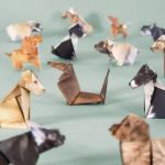 50 tk Loovad DIY Paberikassid DIY Origami Paber K&auml;sit&ouml;&ouml;na Valmistatud DIY Paberikass Koer Dinosaurus L&otilde;bus Kunst K&auml;sit&ouml;&ouml; Voldi Loom Voldi Komplekt