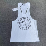 Shark Legacy Stringer Spordifitness &Otilde;hukese Rihmaga Puuvillane Tanktop Meestele Treening Tanktop Euroopa ja Ameerika Suurus M valge