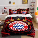 FC Bayern M&uuml;nchen Voodipesukomplekt Voodipesu Tekikottide Komplekt Tekikott Padjap&uuml;&uuml;rid (1 * Tekikott 2 * Padjap&uuml;&uuml;ri, ilma tekita) 135x200cm black