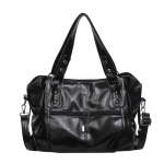 Vintage suur mahutavusega kott Naiste k&auml;ekott PU &otilde;lakott crossbody kott must
