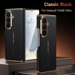 Samsung Galaxy Z Fold 8 Ultra kahepoolne ehtsast nahast &uuml;mbris Luksuslik stiil T&auml;pne ava objektiivi kaitse Magnetiline telefoni&uuml;mbris Galaxy Z Fold8 Ultra must