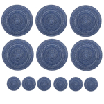6 &uuml;marast punutud aluse komplekt Lauaalused Kootud libisemiskindlad S&ouml;&ouml;gilaua kuumakindlad Tassialused K&ouml;&ouml;gi Joogitasside alused 6 mats 6 coaster gray