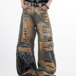 Meeste Streetwear Sirgete S&auml;&auml;ristega teksap&uuml;ksid Camo lapitehnika disainiga Sinised Puuvillased Keskmise K&otilde;rgusega Vabaaja P&uuml;ksid 3XL sinine