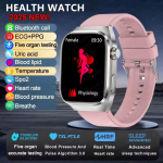2026 UUS EKG Verer&otilde;hk Verehapnik S&uuml;damer&uuml;tm Temperatuur Vererasv Uriinhape Tervisediagnostika AMOLED 650mAh 5.3BT K&otilde;ne SmartWatch Pink black