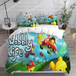 Peen 3D Vinguv Elu Taustapilt M&auml;ng Anime Tr&uuml;kk Voodipesukomplekt Tekikott Tekk Voodi Noorte T&uuml;drukute Poiste Kingitus 135x200cm