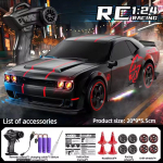 Kaasaskantav RC trikiauto 1:24-kanaliga puldiauto t&auml;iskasvanutele, 4WD, kiire RC-auto lahedate LED-tulede ja 2,4 GHz-ga, lisaks triivirehvid, s&otilde;idukim&auml;nguasi lastele 3 batteries