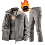 Meeste S&uuml;gisene Soe Paksendatud Spordikomplekt Fliisjakk + P&uuml;ksid 2-osaline Komplekt 3XL black